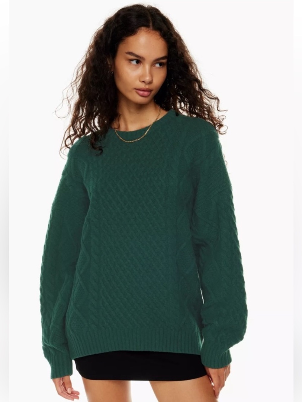 Aritzia Sunday Best Cable Knit Merino Wool Organic Cotton Blend Peggy Sweater